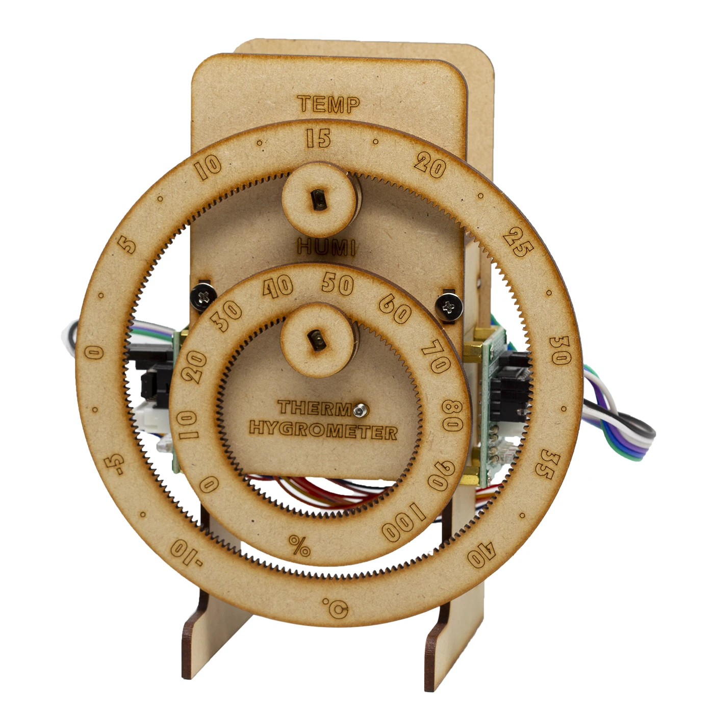 newest-mechanical-thermometer-arduino-creative-assembly-model-motor-wood-diy-project-stem-education