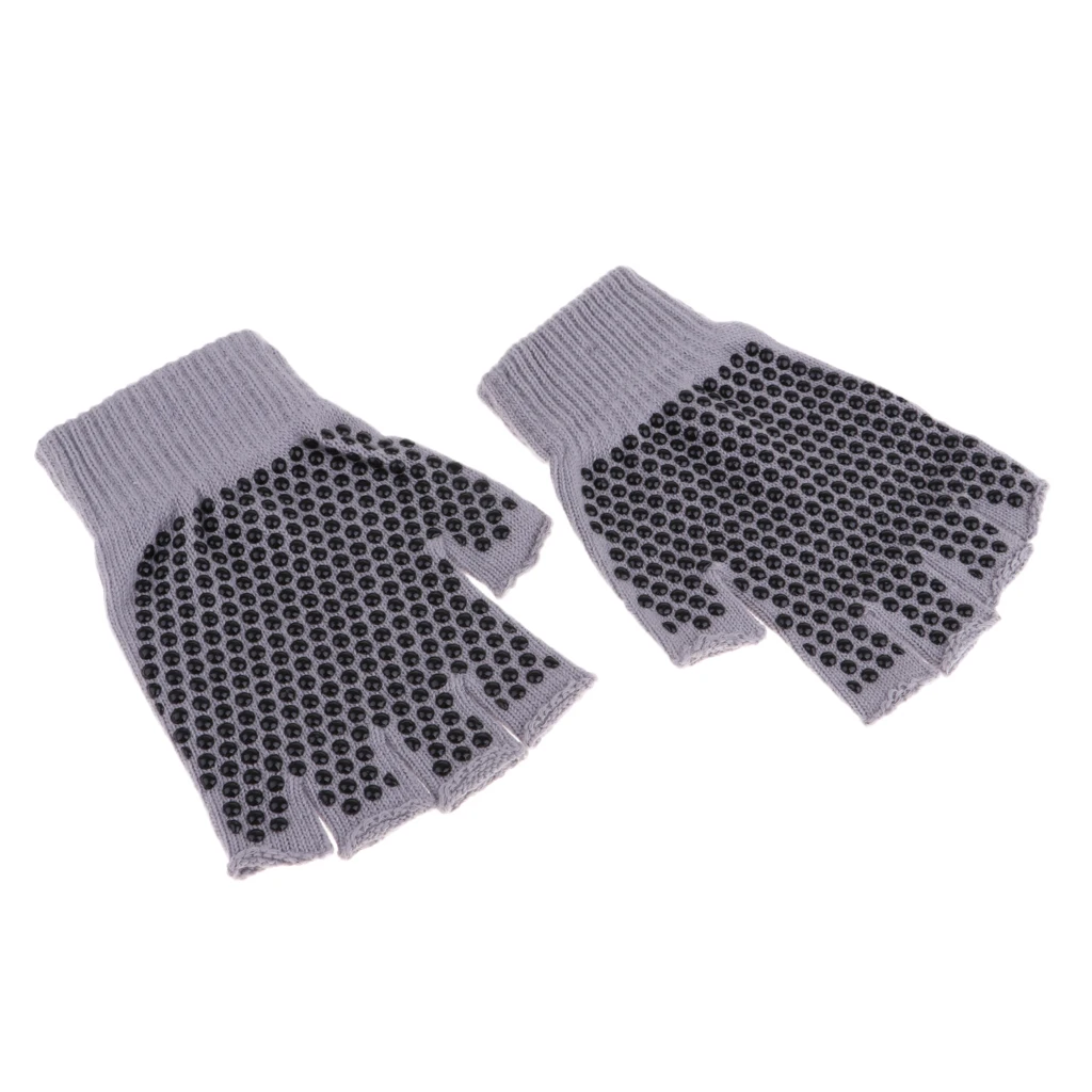 1 Pair Breathable Yoga Gloves Half Finger Workout Glove Grip Sticky for Pilates Gym Working Out