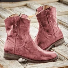 Женская прогулочная обувь; женские ботильоны в стиле ретро; винтажные Ботинки martin из искусственной кожи на низком каблуке в западном стиле; женские уличные кроссовки