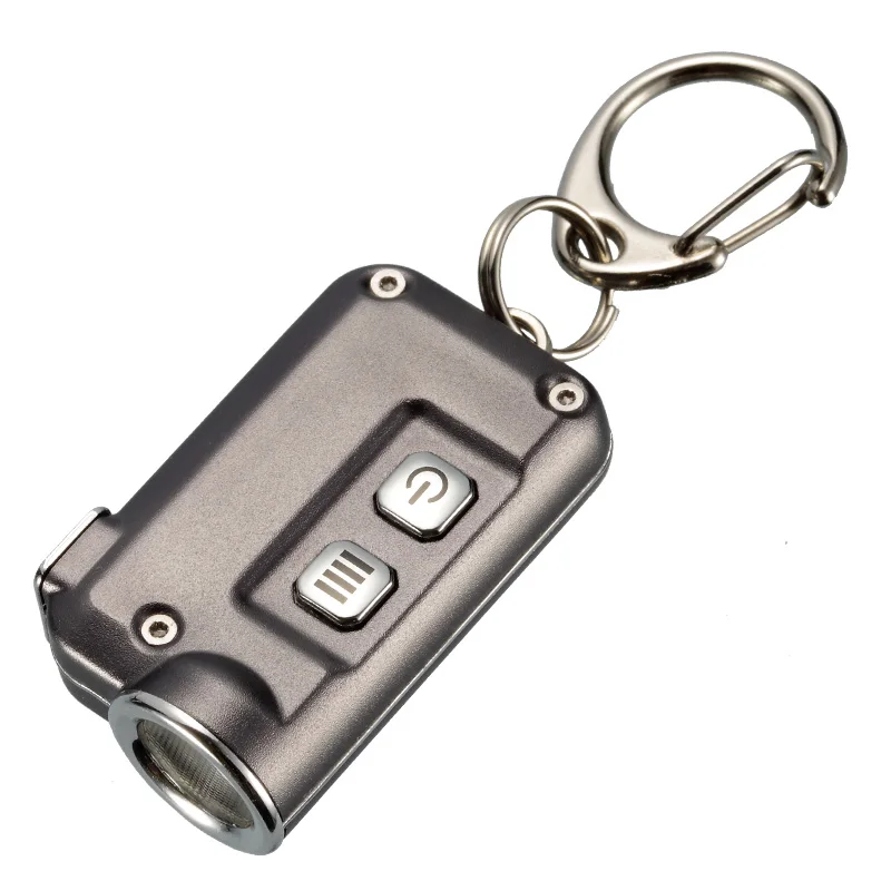 NITECORE TINISS tini CU Micro micro USB Перезаряжаемый светильник для ключей Мини EDC флэш-светильник металлический брелок Светильник встроенный аккумулятор - Испускаемый цвет: Grey