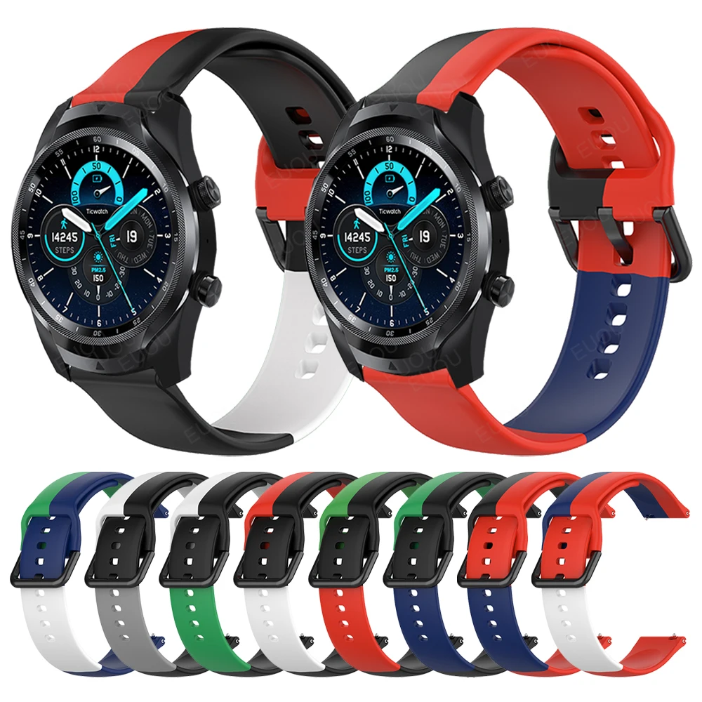 

Silicone Replacement Strap For TicWatch Pro lite 2021 / GTX Band Bracelet For TicWatch E3 E2 GTH Smart watch Wristband Watchband