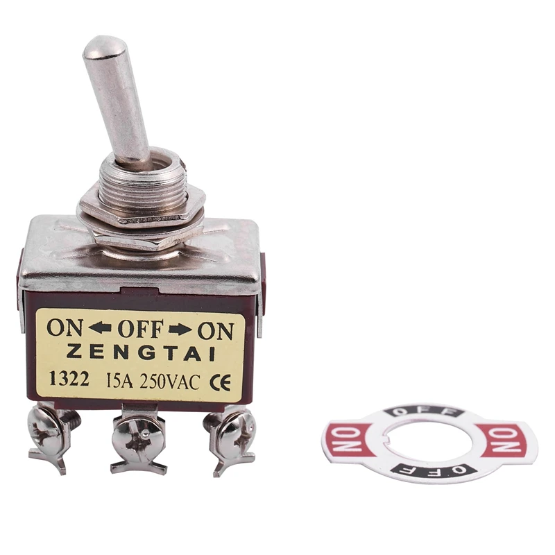 ВКЛ./ВЫКЛ./вкл. 3 положения DPDT 6 Винтовые клеммы переключателя AC 250V 15A