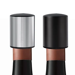 Stainless Steel Vacuum Wine Bottle Cap Stopper Silicone Sealed Vacuum Retain Freshness Wine Plug Bar Tools Reusable Wine Sealer