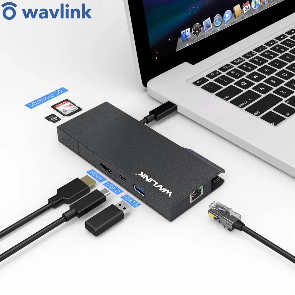 USB C концентратор 3 1 Type мини Док станция usb хаб 4K видео HDMI Ethnernet Rj45 кабель SD/TF