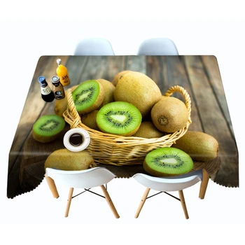 

Fresh Fruit Kiwi Tablecloth Kitchen Dining Table Decorations Home Rectangular Party Table Covers Drop Ship