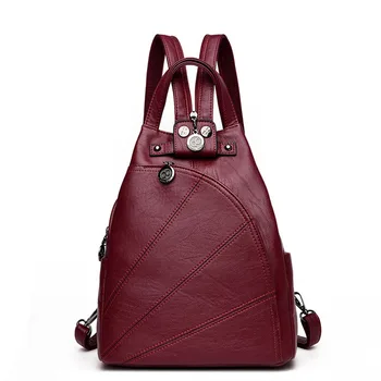 

2019 Women Anti-theft Backpacks Female Ladies Fashion Soft PU Leather Daypack For School Femme Girls Schoolbag Shoulder Bags