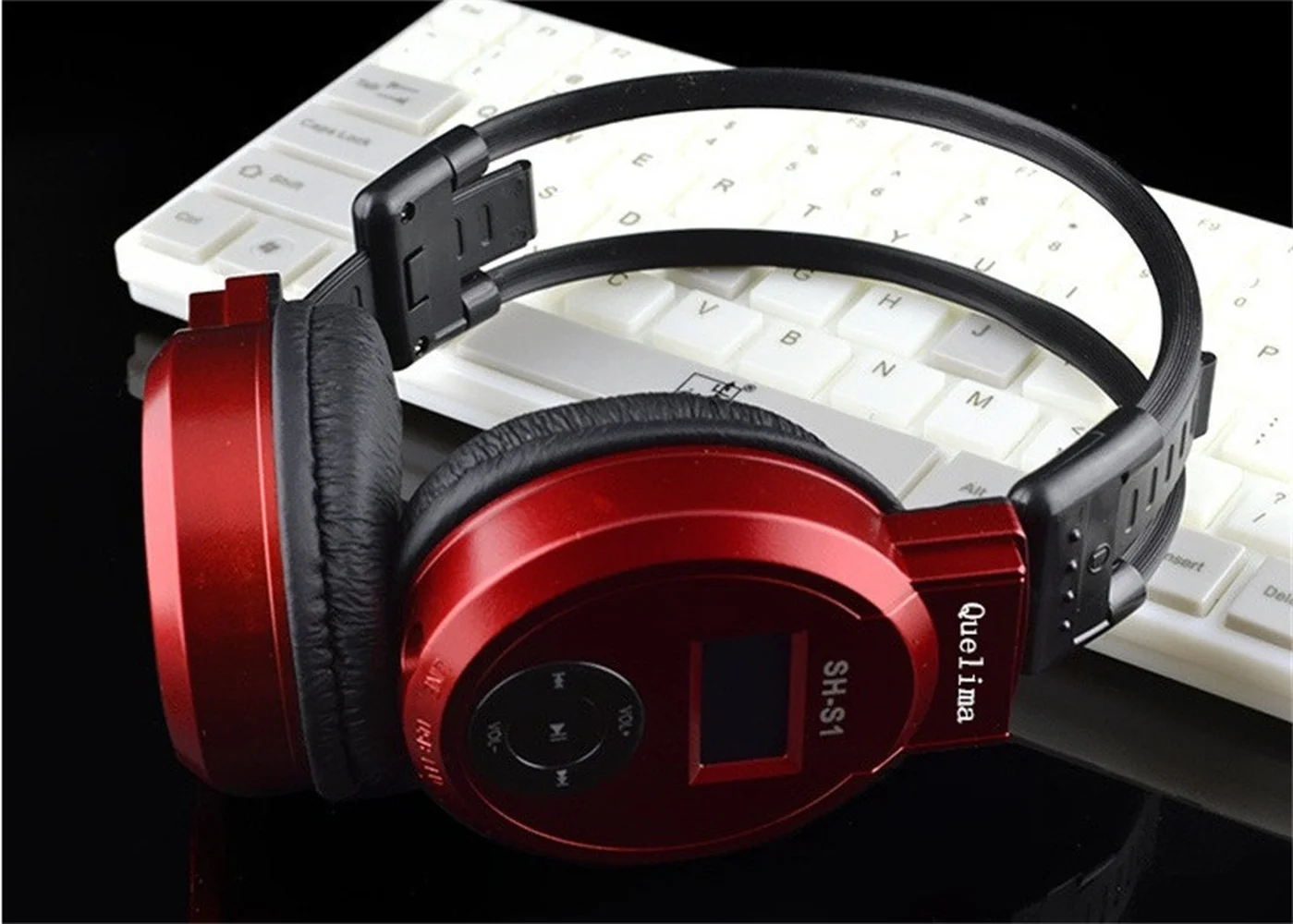 Universal Foldable Sports Wireless Headset LED FM Radio Headphone with LCD Screen Support TF Card for Computer Phone