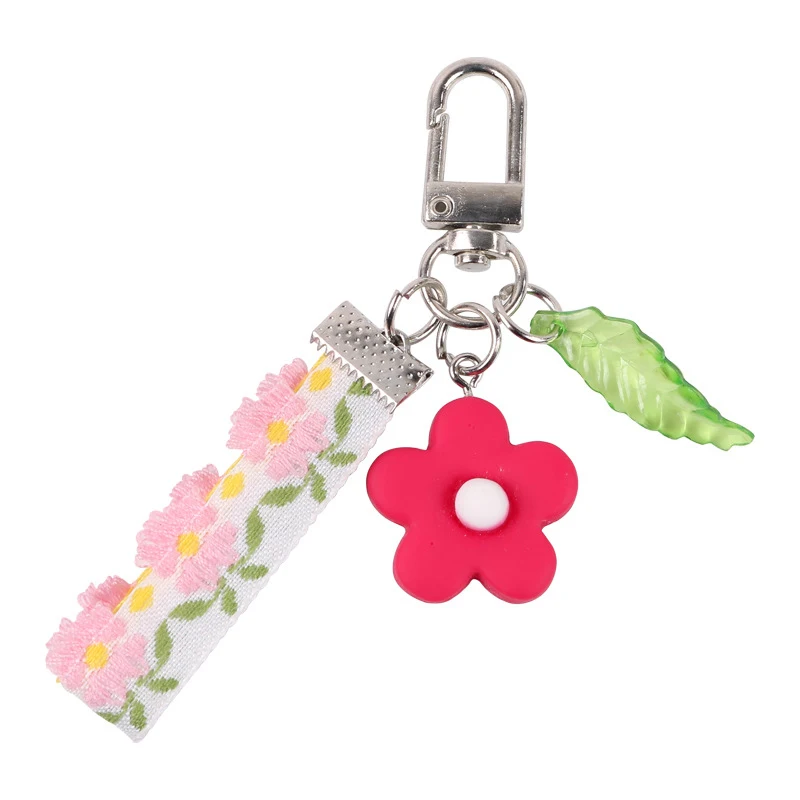 Korean Flower Cute Keychains For Girls Women Pendants Accessories Bag
