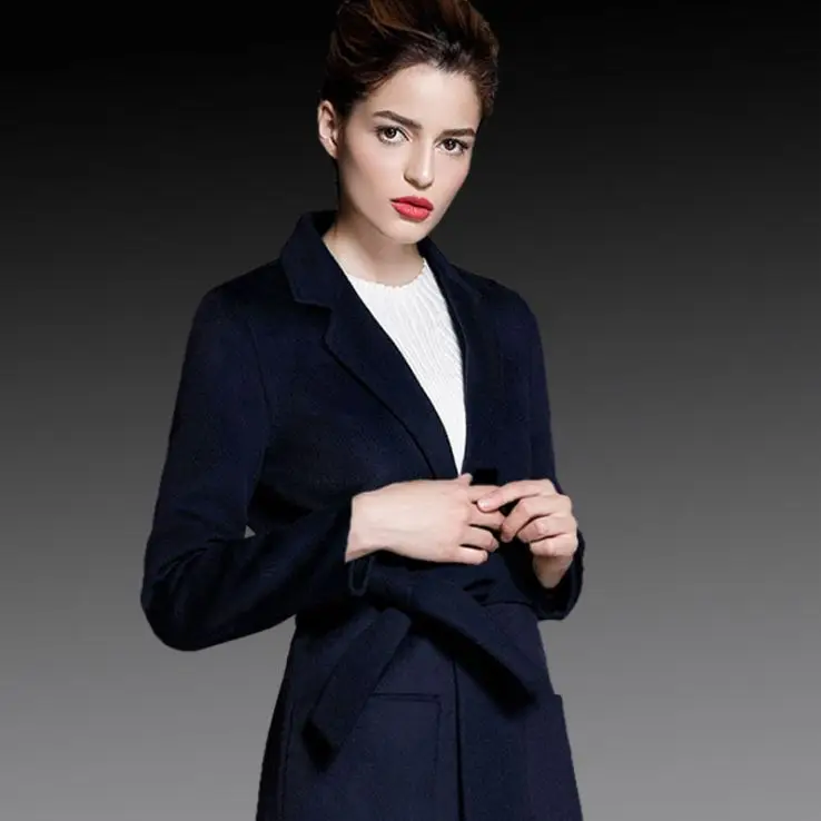 color same picture Стиль, Женское зимнее шерстяное пальто, шерстяная куртка с воротником, женская тонкая элегантная красная одежда, модное осеннее длинное пальто средней длины - Цвет: color same picture