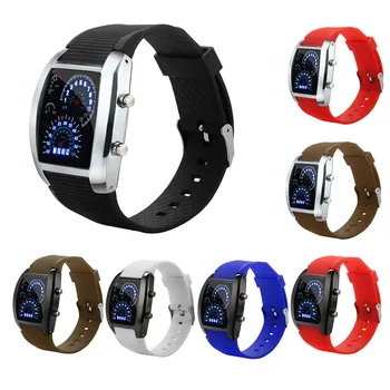 

Men's Fashion 2019 LED digital Light Flash Turbo Speedometer Sports Car Dial Meter Watch montre femme homme erkek kol saati Q