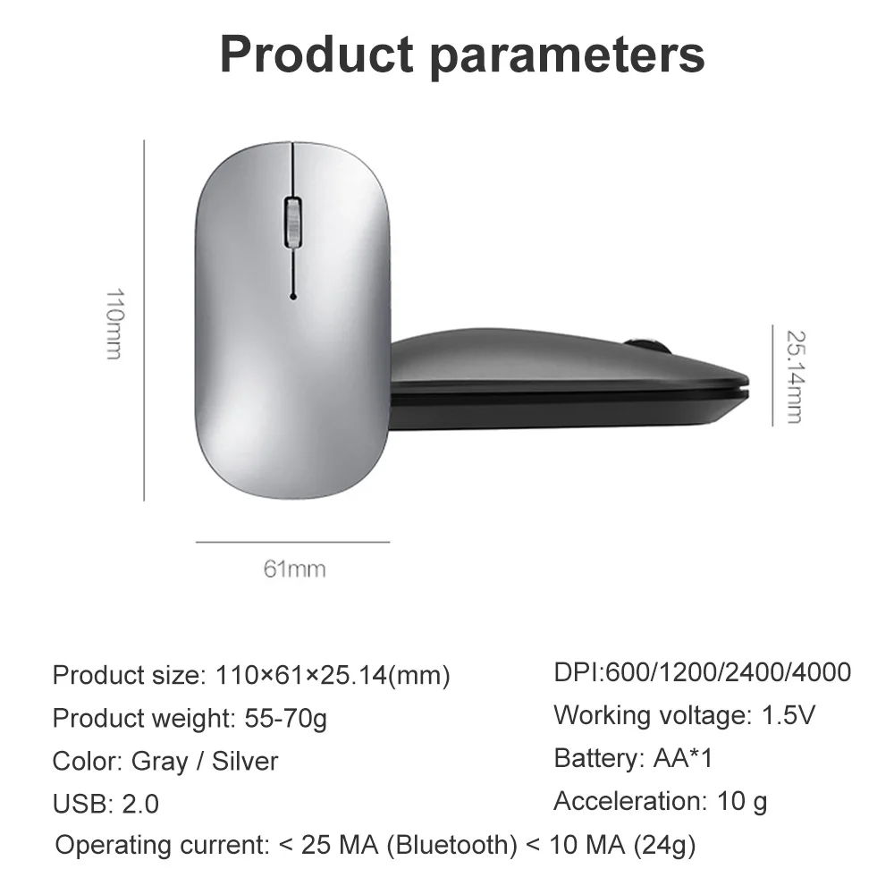 wireless mouse for mac Original Lenovo Mouse Xiaoxin Air2 Wireless Bluetooth Mouse Dual-Mode Mouse 4000DPI BT V5.0 Nano For Laptop Pc Win7/8/10 Mac led gaming mouse