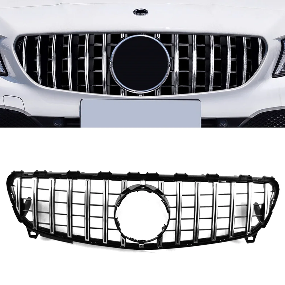 

Car Front Grille GTR AMG-Style Upper Grille For 2016 2017 2018 Mercedes Benz A-Class W176 A200 A250 A45 Chrome with Emblem