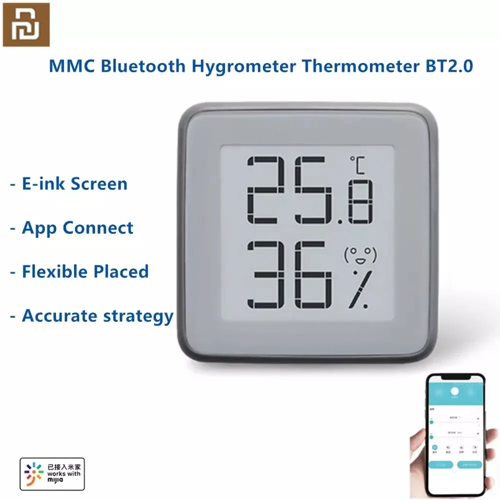 2020 Новый MMC E-Ink экран умный Bluetooth термометр гигрометр BT2.0 датчик температуры и