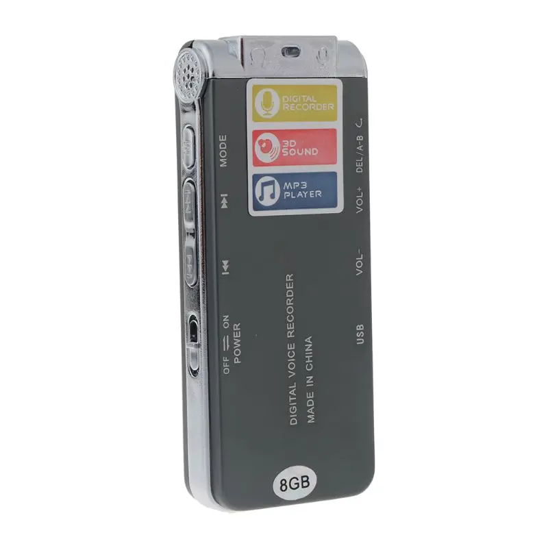 8GB Клип USB Цифровой диктофон Аудио Диктофон Запись Ручка MP3 плеер 667F