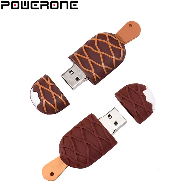 POWERONE Ice cream симпатичный Usb флеш накопитель 64 Гб Флешка 32 16 карта памяти