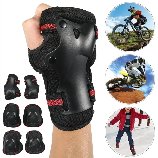 US $8.78 6pcs Skating Protective Gear Set Roller Skating Protective Gear Elbow Pads Wrist Guard Cycling Knee