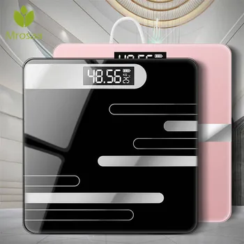 

Bathroom USB Charging Body Floor Scale Glass Smart Electronic Scales LCD Display Body Weighing Home Digital Weight Scale