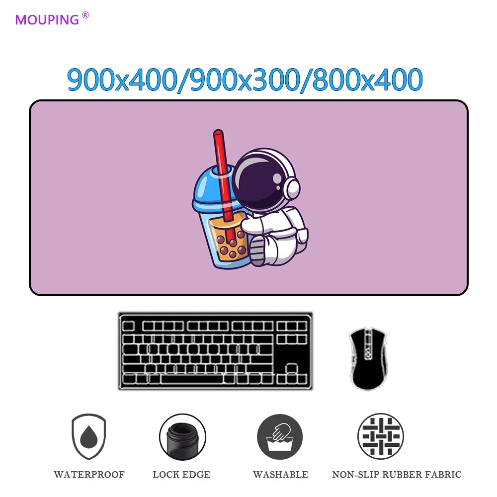 

Розовый игровой коврик для мыши с рисунком аниме, фиолетовый, стандартный синий коврик для мыши, большой Настольный коврик, милый компьютер...