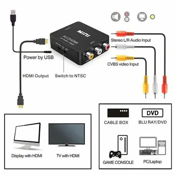 

RCA AV to HDMI converter high quality HD 1080P AV2HDMI adapter for TV PS3 PS4 computer DVD Xbox projector AV to HDMI converter