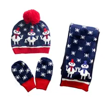 Tou/Детские шапочки; костюм для младенцев; комплект из 3 предметов; шапка с героями мультфильмов+ вязаный шарф+ перчатки; костюм с милым снеговиком; Детские шапочки;