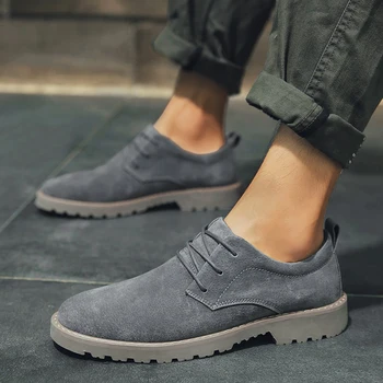 

Men leather shoes Soft Moccasins High Quality fashion Spring Autumn cow suede Leather Shoes Men outdoor Flats Driving Shoes men