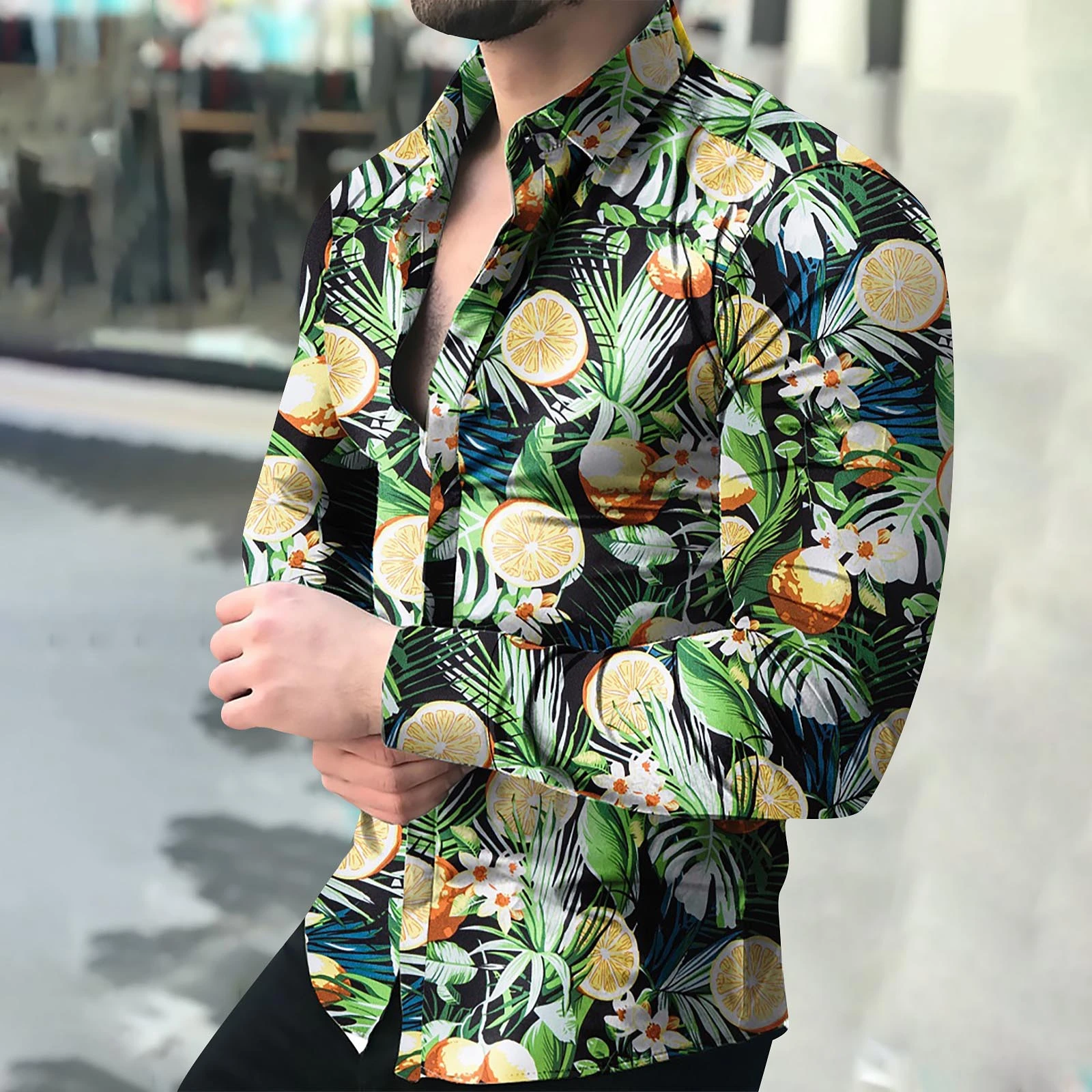 Camisa hawaiana manga larga hombre, cárdigan de lujo con botones, al por mayor, 2021|Camisas informales| - AliExpress