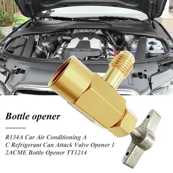 

R134a Car Air Conditioning AC Refrigerant Refrigerant Bottle Opener Adapter Can Close Valve Opener 1/2 ACME Bottle Opener TT1214