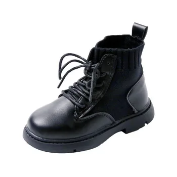 

Girl Martin Boots 2020Autumn New Children Shoes Kids Fashion Boots Little Girl Leather Boots Anti-Slip British Wind Single Boots