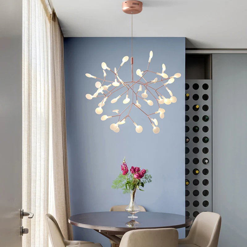 Современная светодиодная люстра под цвет розовое золото подвесные светильники для гостиной скандинавские акриловые ветви на кухню люстра потолочная в гостиную дизайнерские промышленные люстры потолочные в интерьере