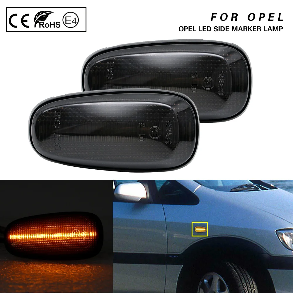 2Pcs LED Side Marker Light Turn Signal Lamp For Chevy Corvette C6 Cadillac STS XLR XLR-V Opel ASTRA G MK4 ZAFIRA A FRONTIERA B | Автомобили