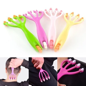 

Scalp Massagers Handheld Four-jaw Ball Cervical Vertebra Massager Head Scratching Massage Tool JS88