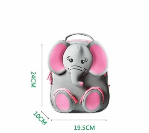 Детский рюкзак для девочек и мальчиков 3D счастливая модель слона школьный слон анти-потеря дорожная сумка через плечо для еды детские сумки - Цвет: 18