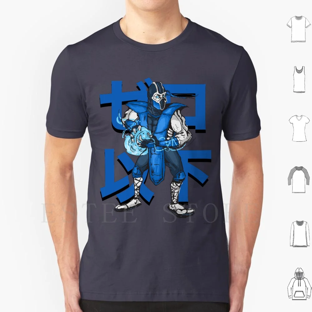 Sub Zero T Shirt Stampa Cotone Sub Zero Mortal Kombat Midway Arti Marziali Videogiochi Scorpion Sub Zero Mortal Kombat Fighting