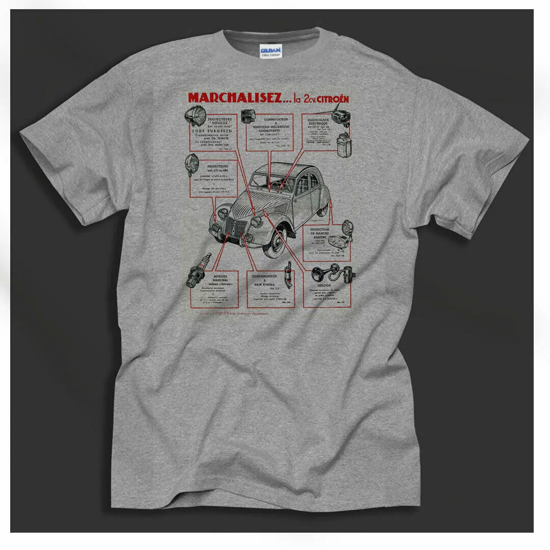

Unisex Citroen 2CV French Advert Deux Chevaux Car T Shirt Free Fast UK Postage