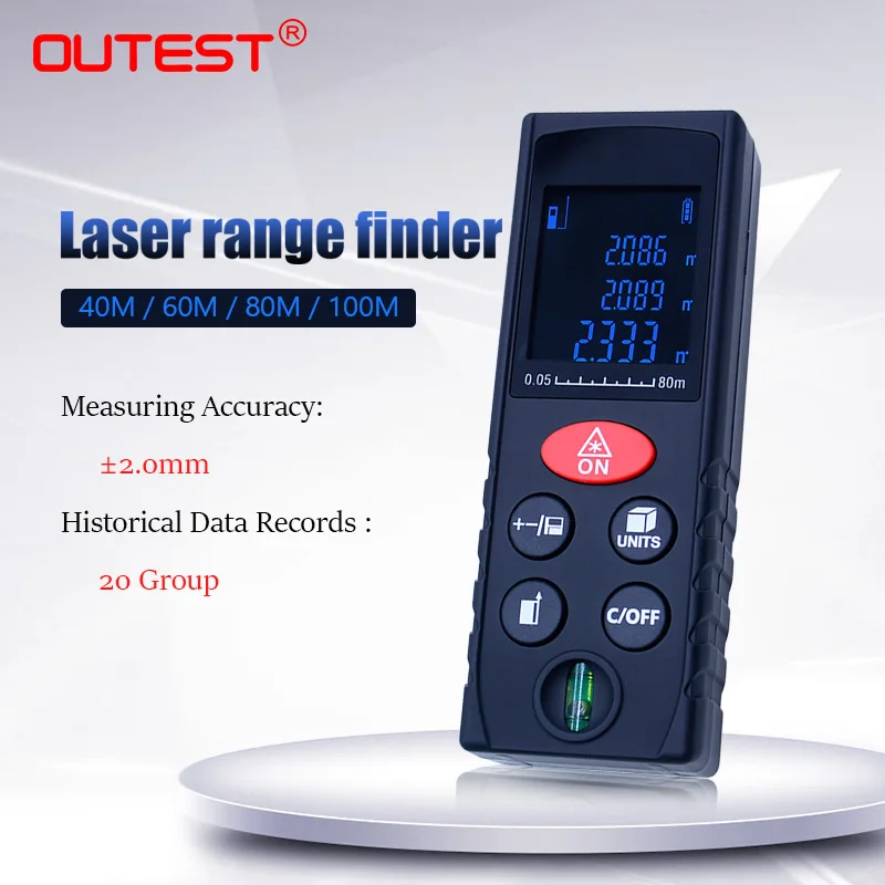 Laser Distance Meter 40-100M Handheld Digital Laser Rangefinder Diastimeter Tool 