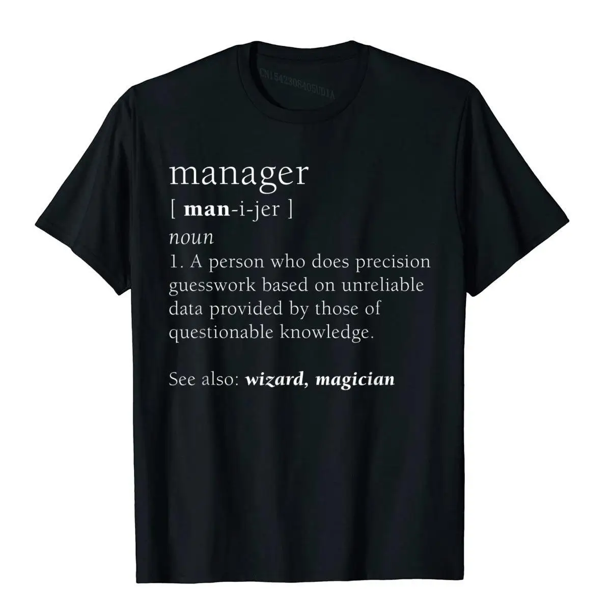 Manager Definition Funny Cute Business Promotion Gift T-Shirt__B14496black