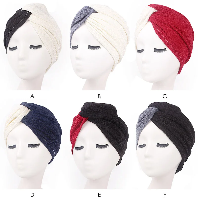 New Muslim Women Pearl Beading Elastic Turban Hat Cancer Cap Head Wrap cotton twist Chemo Cap Beanie Hijab Caps Headwear New Muslim Women Pearl Beading Elastic Turban Hat Cancer Cap Head Wrap cotton twist Chemo Cap Beanie Hijab Caps Headwear
