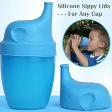 Kids Water Bottle Safety For Silicone Sippy Lids- Make Most Cups a Sippy Cup Leak Proof Drink Straw Sippy Cup for Kid Baby Feed