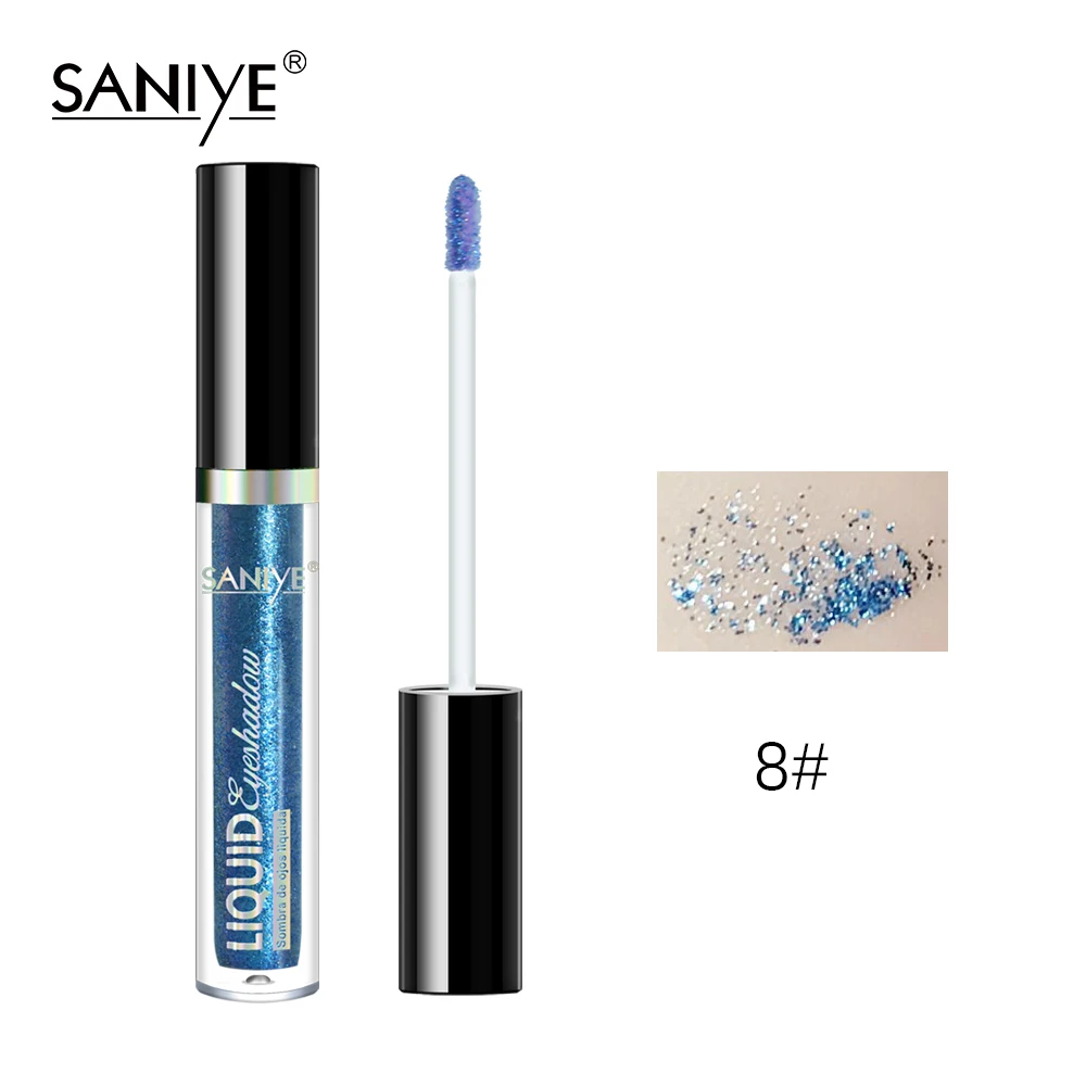 SANIYE жидкие тени для век Shimmer Shine Eye Shadow водонепроницаемые блестящие тени для век Макияж Косметика 8 цветов стойкий R1198 - Цвет: 08