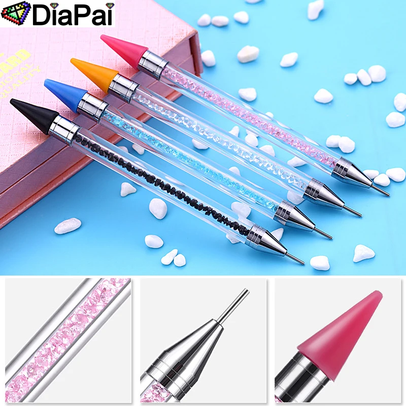 

DIAPAI DIY Diamond Painting Pen Tool Accessories Rhinestones Pictures Double Head Diamond Embroidery Point Drill Pen Gift