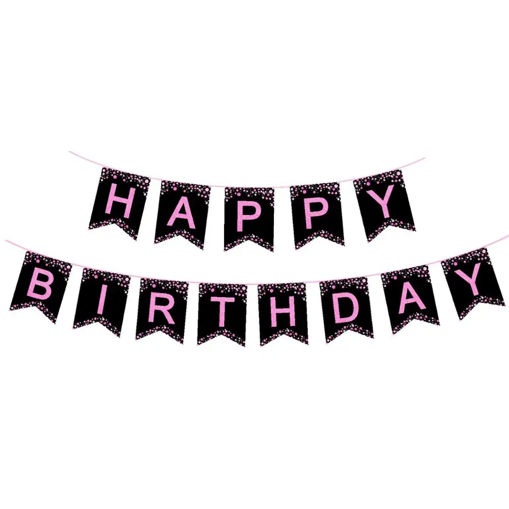 Необычный шрифт с днем рождения одноразовая посуда набор Розовое золото кружки