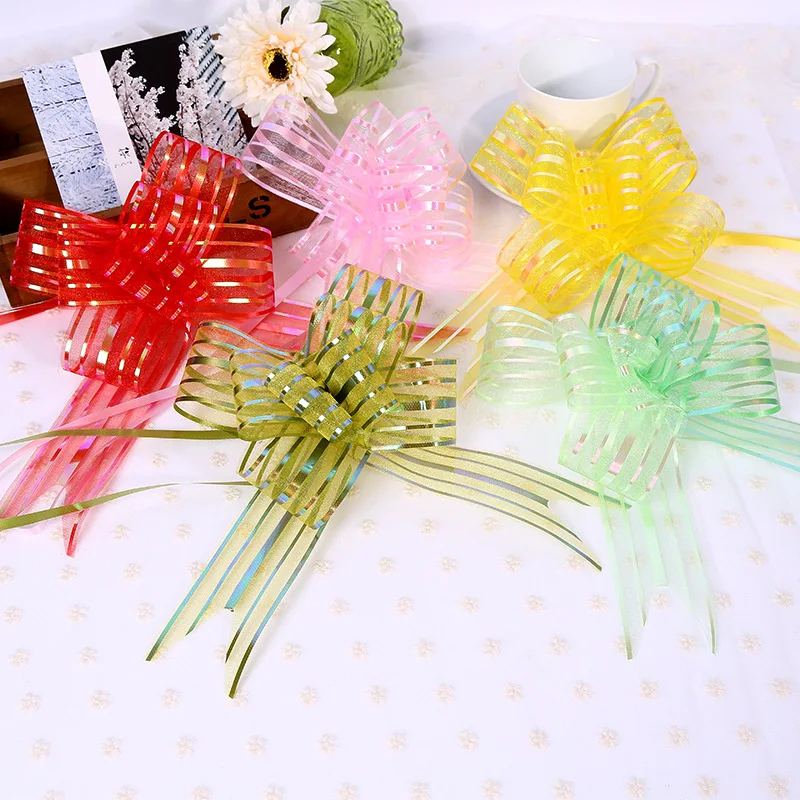 

100pcs 1.8/3/5cm Hot Sale High Quality DIY Yarn Pull Bow tie For Christmas Wrapping DIY Christmas Tree Decoration