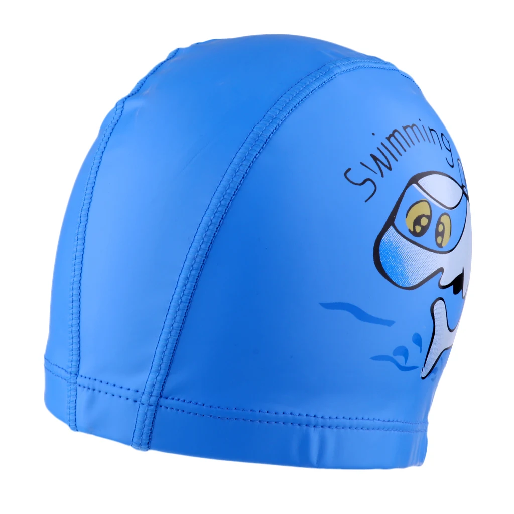 Blue Шапочка для плавания, удобная, прочная, для защиты ушей, для детей, для мальчиков и девочек, для плавания, для водных видов спорта - Цвет: Blue