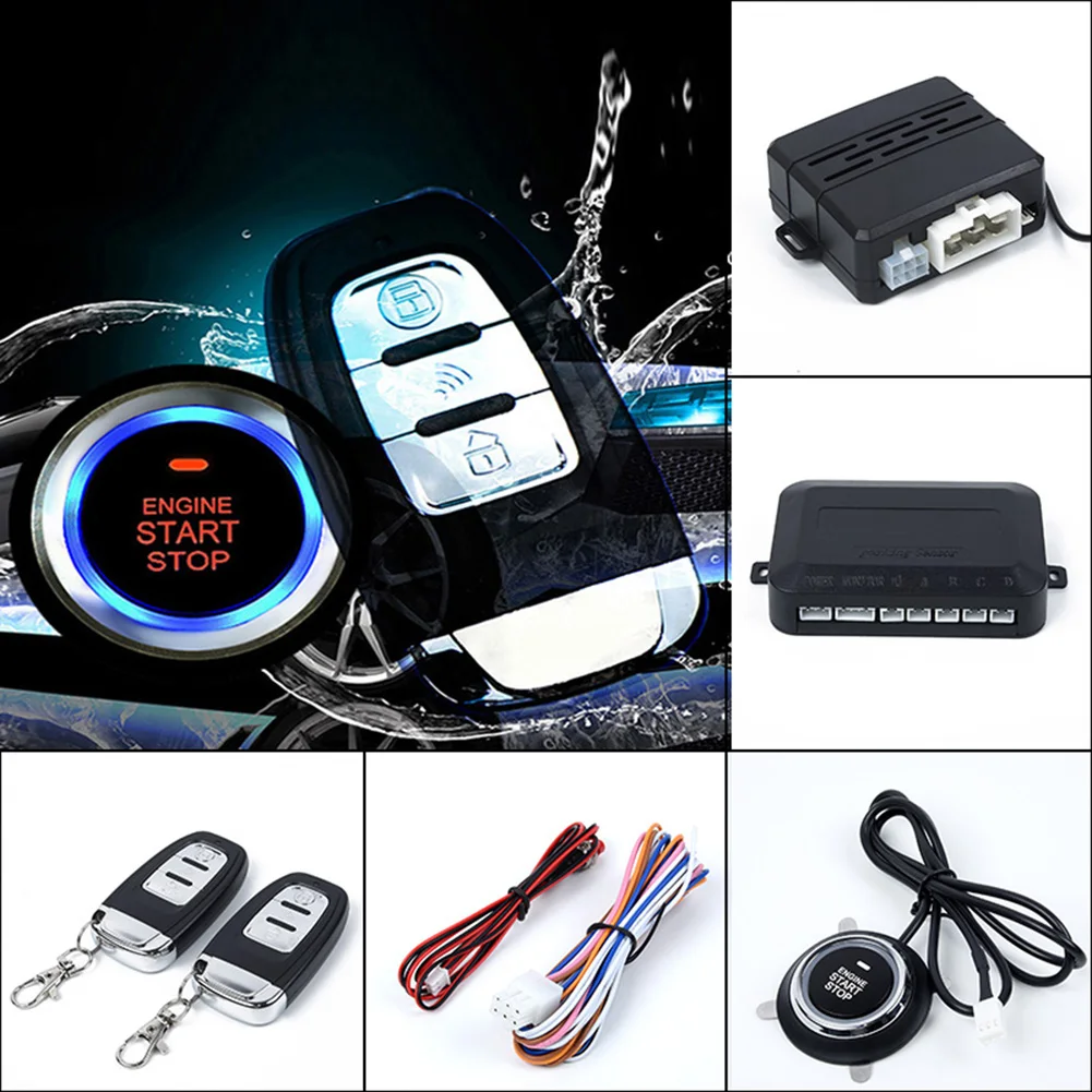 

Car Alarm Ignition Start Security System Key Engine Start Push Buttons Remotes