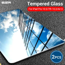 Verre trempé ESR pour iPad 7 génération 10.2 2019 Air 3 iPad Pro 10.5 protecteur d'écran 9H Film de verre pour iPad 7th Gen Air3 2pc