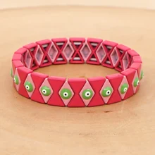 Shinus Турецкий Дурной глаз браслеты эмаль плитка браслет Femme Bileklik Lucky Eye Pulsera Mujer женские ювелирные изделия дружбы