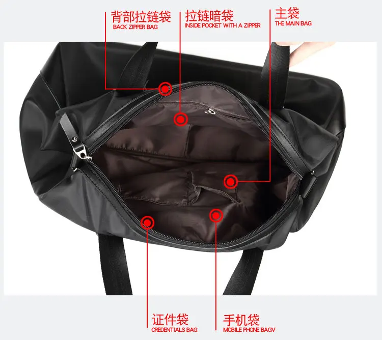 Стиль корейский стиль большой емкости полностью водонепроницаемая ручная дорожная сумка багажная сумка Мужская и Женская дорожная сумка