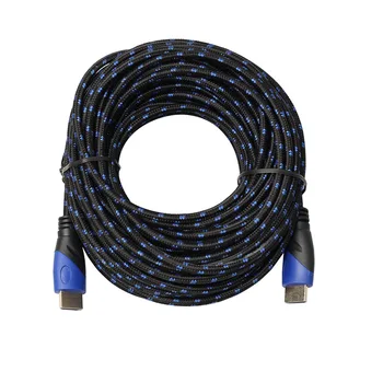 

15m 10m 5m 3m 1.8m 1m 0.5m New Braided Long HDMI Cable Gold Plated Connection 1080P HD 3D Hdmi Cables For HDTV, Home Theater