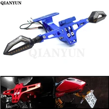 CNC номерной знак мотоцикла кронштейн с светодиодный светильник регулируемый для Yamaha FZR400RR FZR600 FZR600R FZR750R FZR1000 MT-09