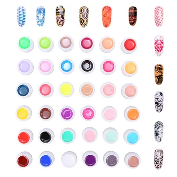 

36 Color Nail Polish Nail Art Pigment Set Poly Gel UV Gel Builder Polish Solid Glue Extension Gel With One Nail Brush Nail Art